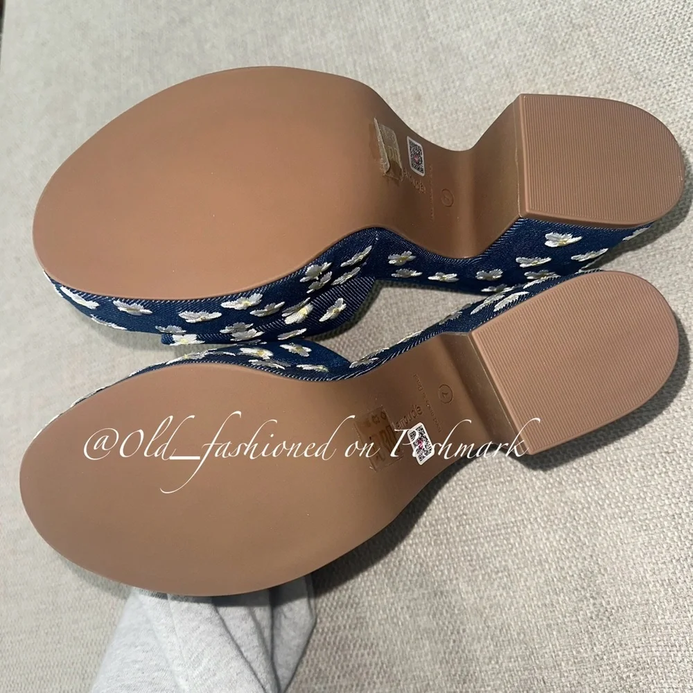 LARROUDÉ Miso Platform Sandals - Blue Denim